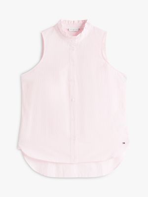 Stripe Ruffle-Collar Sleeveless Shirt | Tommy Hilfiger