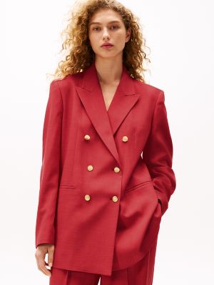 Sofia for Tommy Double-Breasted Blazer, Medium Red