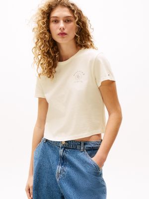 Sofia for Tommy New York Logo T-Shirt, Ivory Petal
