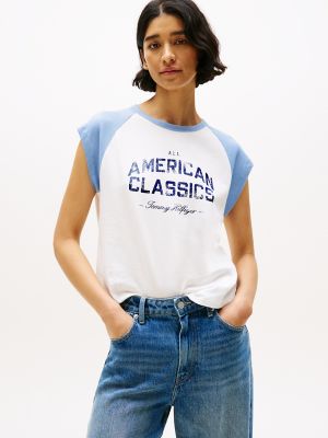 Varsity Logo Raglan T-Shirt, Ecru