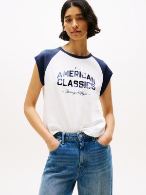 Varsity Logo Raglan T-Shirt, Ecru