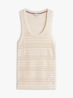 売れ筋商品|||トミー ヒルフィガー カットソー トップス レディース Women's Crochet-Trim Sweater Tank Top Blue Tommy Hilfiger Womens Crochet Trim Sleeveless Sweater Sz L