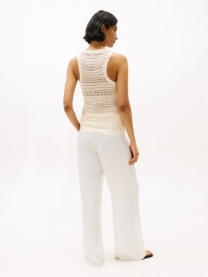 売れ筋商品|||トミー ヒルフィガー カットソー トップス レディース Women's Crochet-Trim Sweater Tank Top Medium Red WW45647_ACH_main