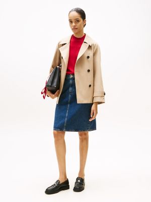 Straight Fit Denim Skirt, Blue