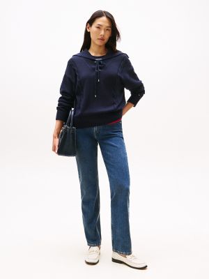 Dark Wash Mid-Rise Straight Jean, Blue