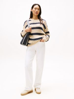 White High-Rise Relaxed Straight Jeans, White