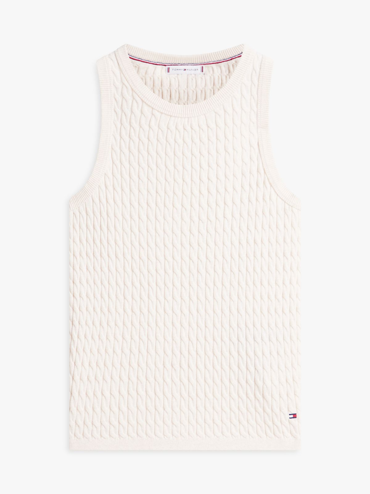 Cable Knit Sweater Tank — Heather Ivory Petal