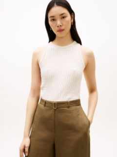 Cable Knit Sweater Tank — Heather Ivory Petal 1
