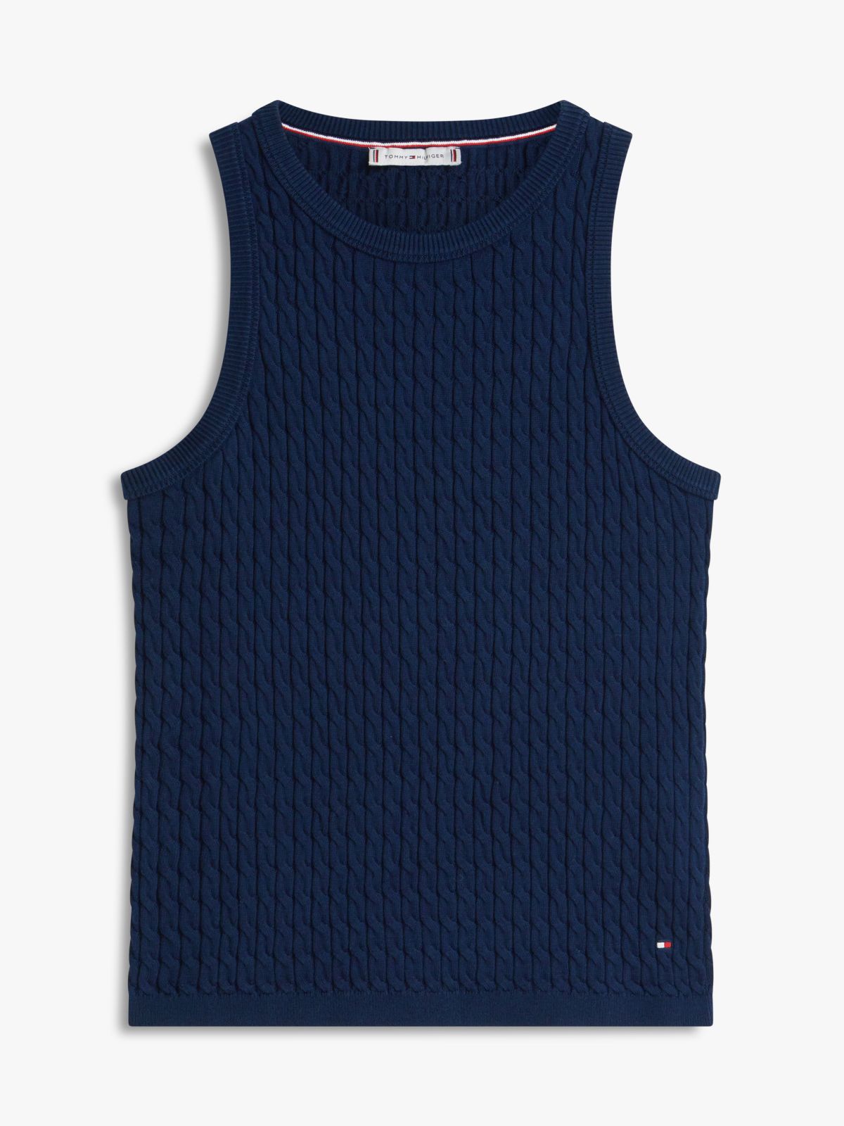 Cable Knit Sweater Tank — Navy