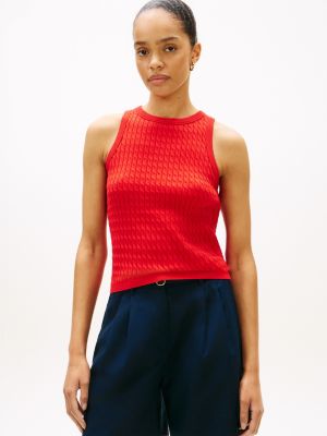Cable Knit Sweater Tank, Fireworks