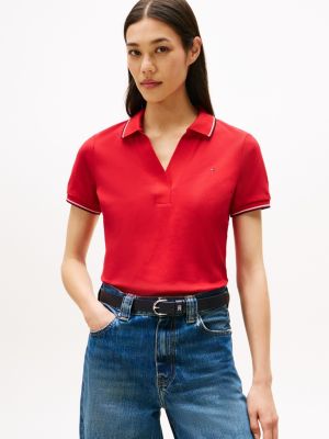 Slim Fit 1985 Tipped Polo, Red