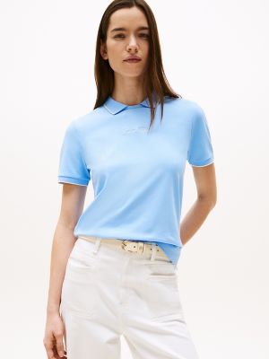 Regular Fit Stretch Crewneck Polo, Vessel Blue