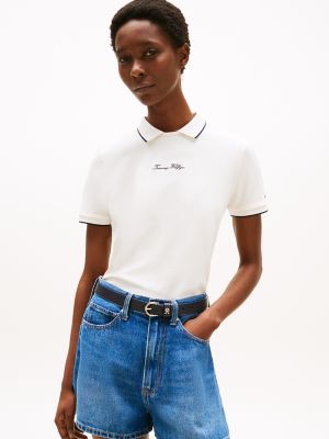 Regular Fit Stretch Crewneck Polo, Ivory Silk