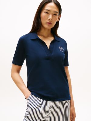 Regular Fit Circle Logo Stretch Polo, Dark Night Navy