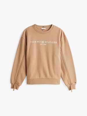 Tommy Logo Crewneck Sweatshirt, Safari Canvas