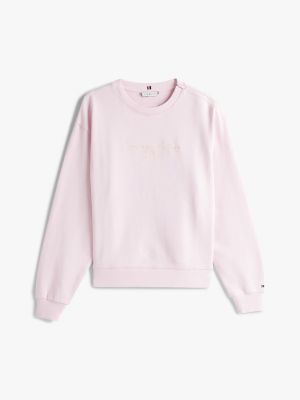 Script Logo Crewneck Sweatshirt, Light Pink