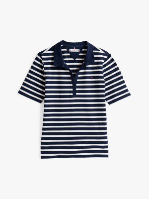 Heritage 1985 Pique Polo, Navy/Ecru