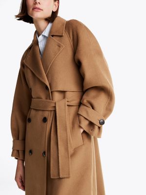 Wool Blend Oversized Trench Coat Tommy Hilfiger