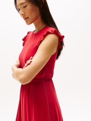 Flutter-Sleeve Jersey Midi Dress | Tommy Hilfiger