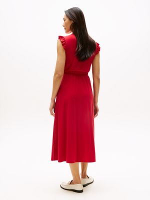 Flutter-Sleeve Jersey Midi Dress | Tommy Hilfiger
