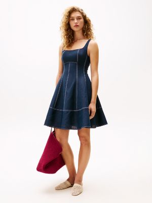 Sofia for Tommy Linen Mini Dress, Carbon Navy
