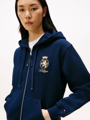 Gold Crest Logo Zip Hoodie | Tommy Hilfiger Canada