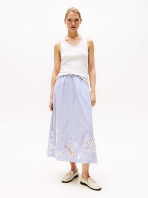 Eyelet Maxi Skirt, Classic Ithaca / Cobalt Blue