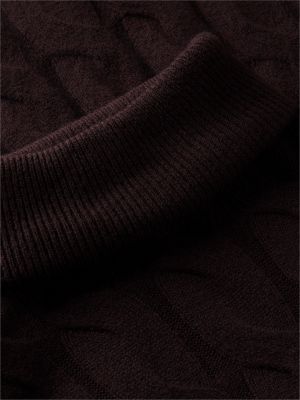 Женское платье Tommy Hilfiger Wool Cable Knit Sweater Dress, цвет: Шоколадный — фото 6