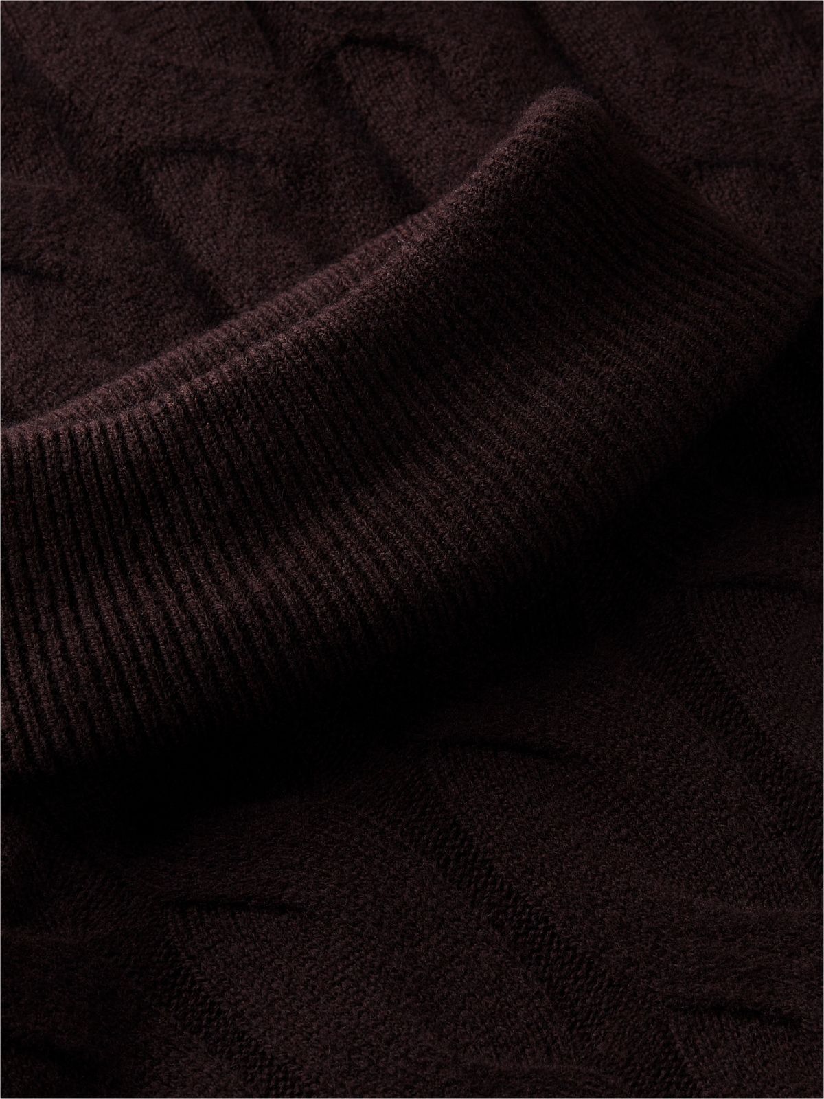 Cable Knit Wool Sweater Dress — Chocolate