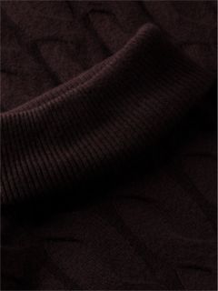 Cable Knit Wool Sweater Dress — Chocolate 6