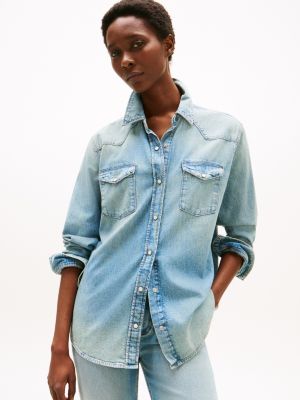 Relaxed Fit Denim Shirt, Blue