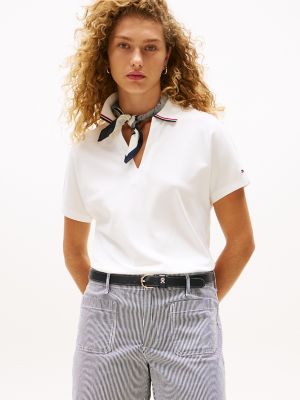 Relaxed Fit Lightweight Stretch Polo, Ecru