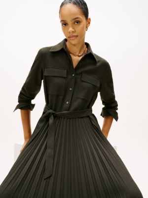 Tommy Hilfiger Belted Pleated Twill Shirtdress — фото 2