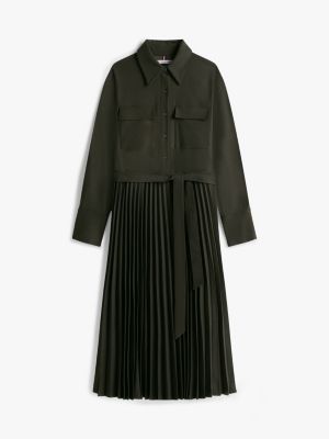 Tommy Hilfiger Belted Pleated Twill Shirtdress — фото 5