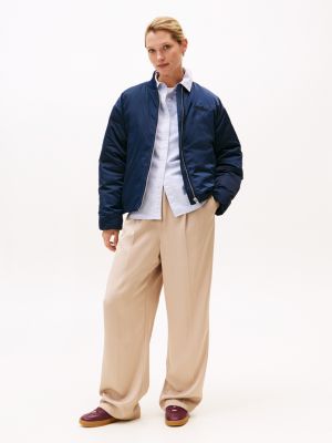 Oversized Wide-Leg Pull-On Pant, Beige