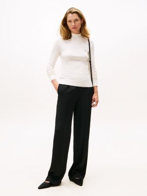 Oversized Wide-Leg Pull-On Pant, Black