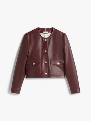Gold-Button Leather Lady Jacket | Tommy Hilfiger USA