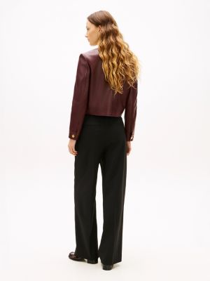 Gold-Button Leather Lady Jacket | Tommy Hilfiger USA