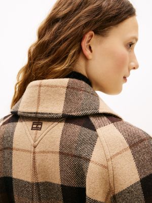 Plaid Wool-Blend Belted Oversized Coat | Tommy Hilfiger