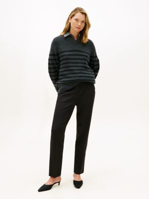 Slim Fit Ponte Pull-On Pant, Black