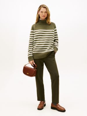 Slim Fit Ponte Pull-On Pant, Camo Green