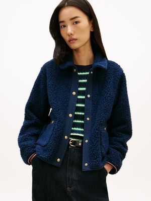 Teddy Fleece Jacket, Dark Night Navy