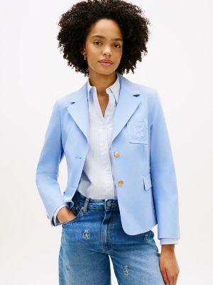 Slim Fit Single-Breasted Blazer, Cloudy Blue