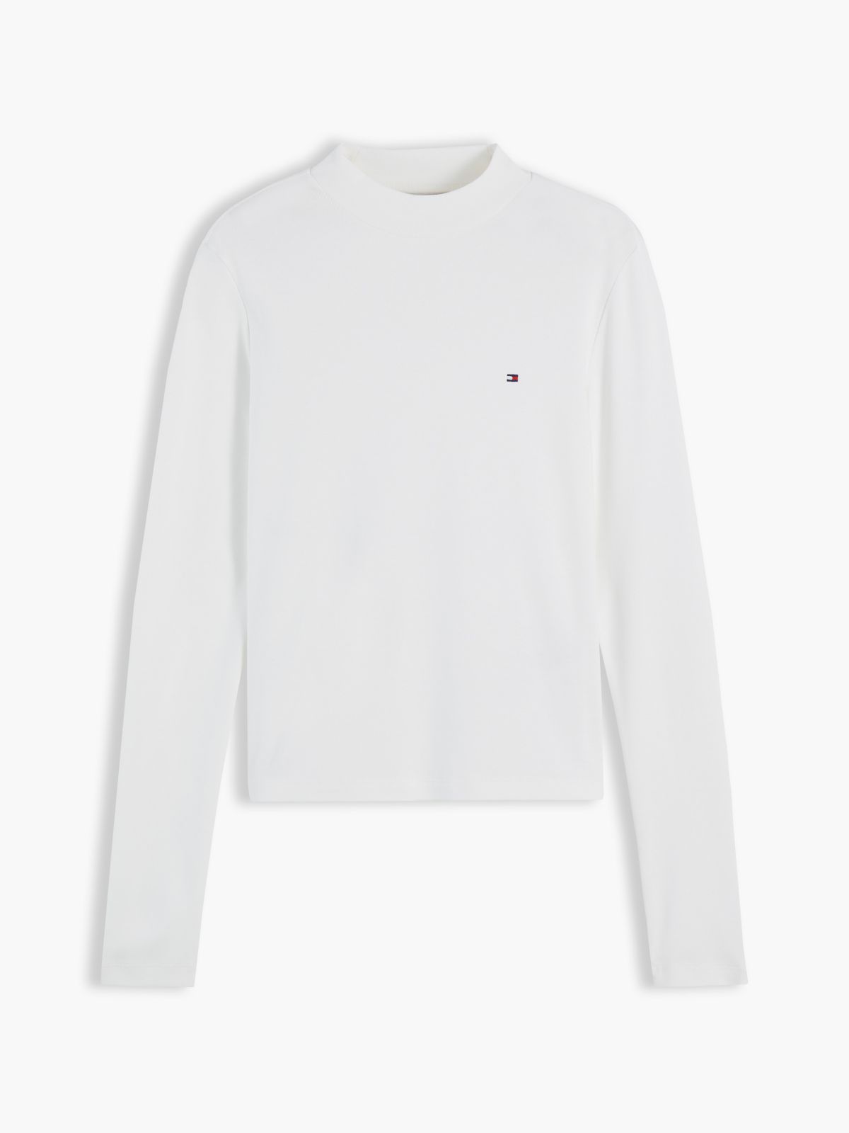 Mockneck Stretch Knit Top — Ecru