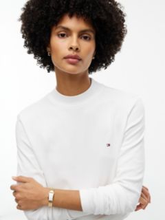 Mockneck Stretch Knit Top — Ecru 3