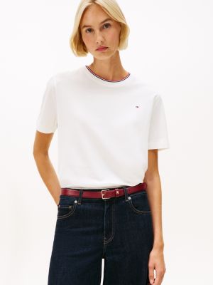 Relaxed Fit Crewneck Pique T-Shirt, Ecru