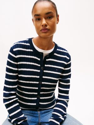 Stripe Cable Knit Cardigan | Tommy Hilfiger