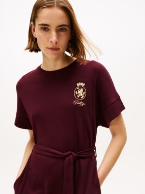 Gold Crest Logo Belted T-Shirt Dress | Tommy Hilfiger