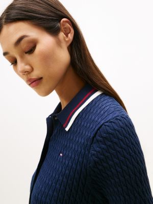 Cable Knit Polo Cardigan | Tommy Hilfiger