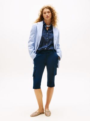 Oversized Stripe Blazer, Blue Stripe